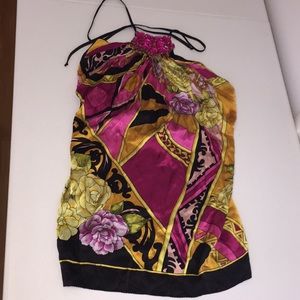 Unique Haltertop silk scarf top